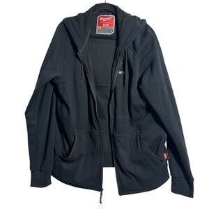 Heated Hoodie Black XL Men's Zip Up Work Jacket Battery Powered